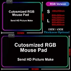 Персонализированный игровой коврик для мыши RGB, большой коврик для мыши XL, игровой компьютерный коврик для мыши со светодиодной подсветкой, коврик под заказ XXL, Настольный коврик для клавиатуры