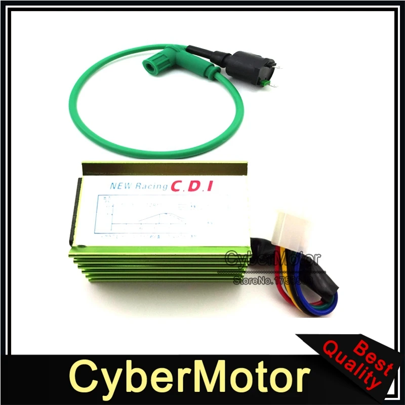 Зеленая высокопроизводительная Катушка зажигания для гонок + 5 Pin AC CDI 50cc 70cc 90cc 110cc