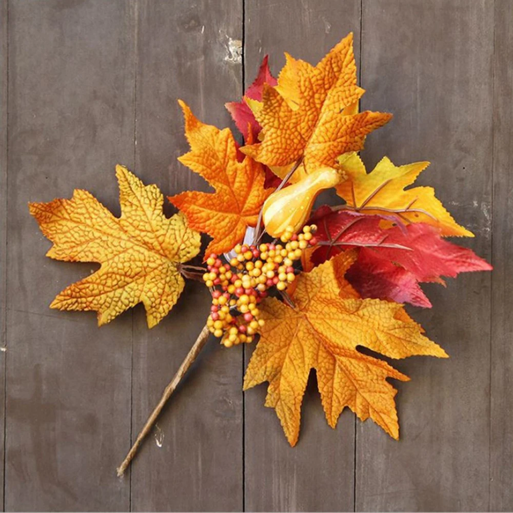 Моделирование кленовый лист ткани ветви осенний цвет черенки аксессуары для
