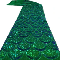 3d green sequins lace 2021 latest african lace fabric high quality french velve lace embroidery nigerian tulle fabrics 5 yards