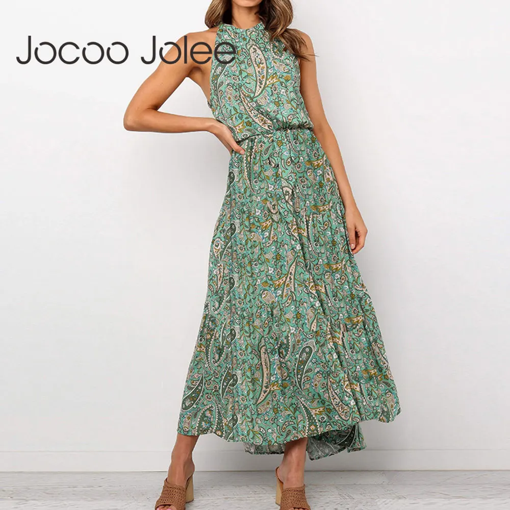 Длинное платье Jocoo Jolee в стиле бохо с цветочным принтом 2020 Летний Пляжный сарафан