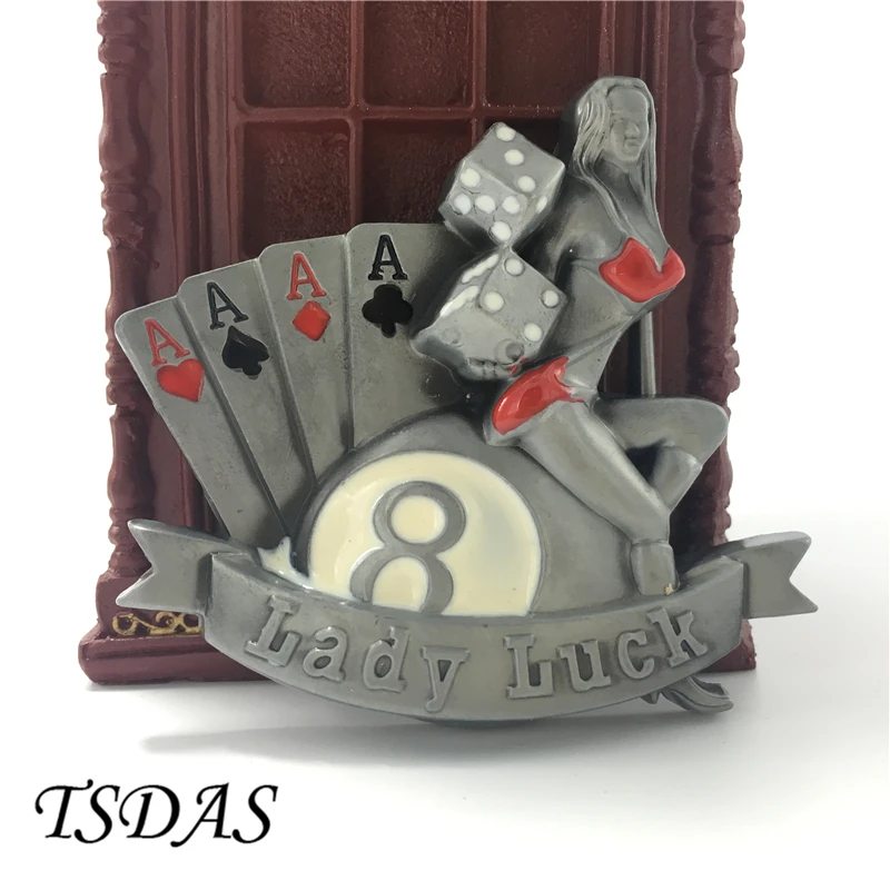 В ковбойском стиле Роскошные Для мужчин металлические пряжки ремня леди Luck Покер