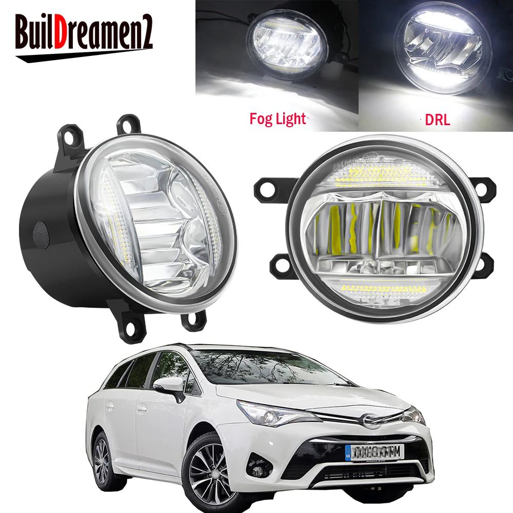 

2 шт. автомобиля правый + левый светодиодный туман светильник сборки LED DRL дневная ходовая лампа 30 Вт 8000LM 12V для Toyota Avensis 2015 2016 2017 2018