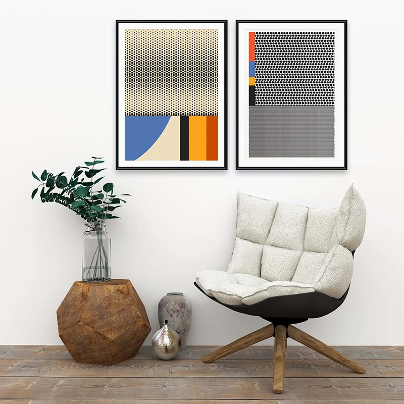

Abstract Color Wall Art Canvas Painting Minimalist Style Geometric Picture Poster and Print Gallery Living Room Home Decoration