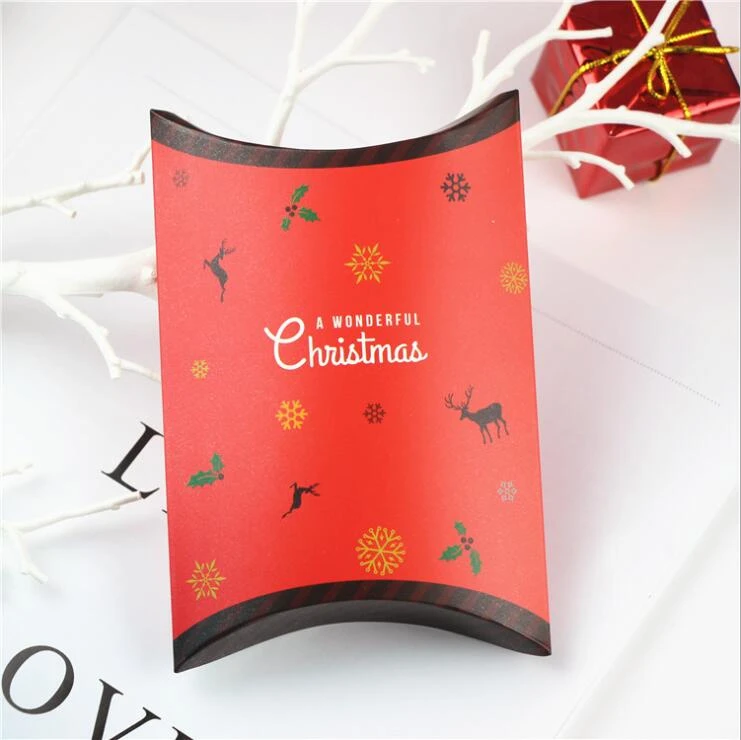 1PC Red black 1 набор оленей и Санта-Клауса, рождественские подарочные коробки для конфет, упаковочные коробки для гостей, Подарочная сумка для рождественской вечеринки, Подарочный декор для детей - Цвет: 1PC Red black