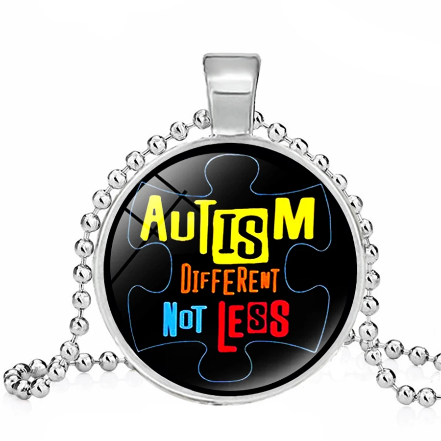 Новинка цветные ожерелья-головоломки с символами аутизма забота о аутизме