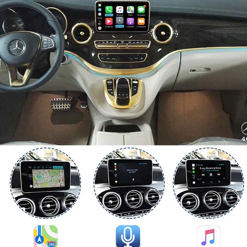 Sinairyu Aftermarket мультимедиа Mercedes V-Class Беспроводной OEM Apple Carplay Модернизированный 2015-2018
