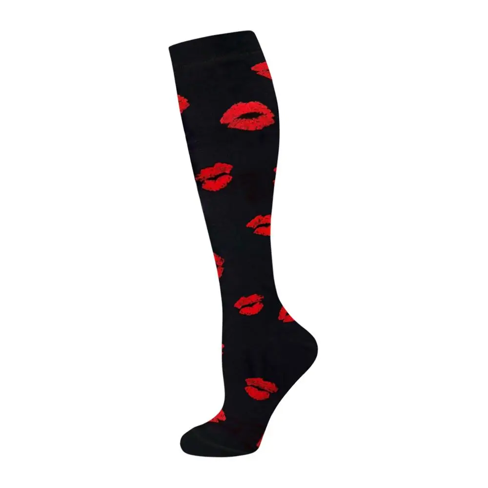 Funny Socks Women Men Sports Compression Stocking Christmas Leg Pressure Running Soccer Cycling Basketball Compress Socks - Color: as show