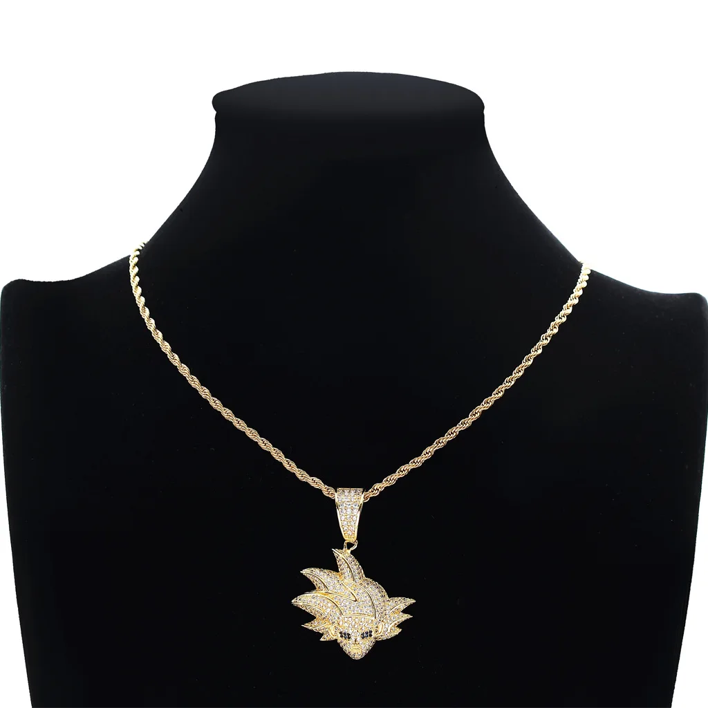 

TOPHIPHOP New Hip-Hop Cartoon Anime Character Pendant Gold Silver Trend Accessories Exquisite Gift