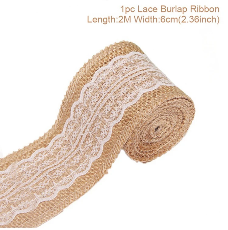 Lace Burlap Ribbon B QIFU рустикальная Свадебная карта свадебное оформление коробки винтажный свадебный стол Свадебный декор для свадеб аксессуары Mr Mrs Свадебное кружево - Цвет: Lace Burlap Ribbon B