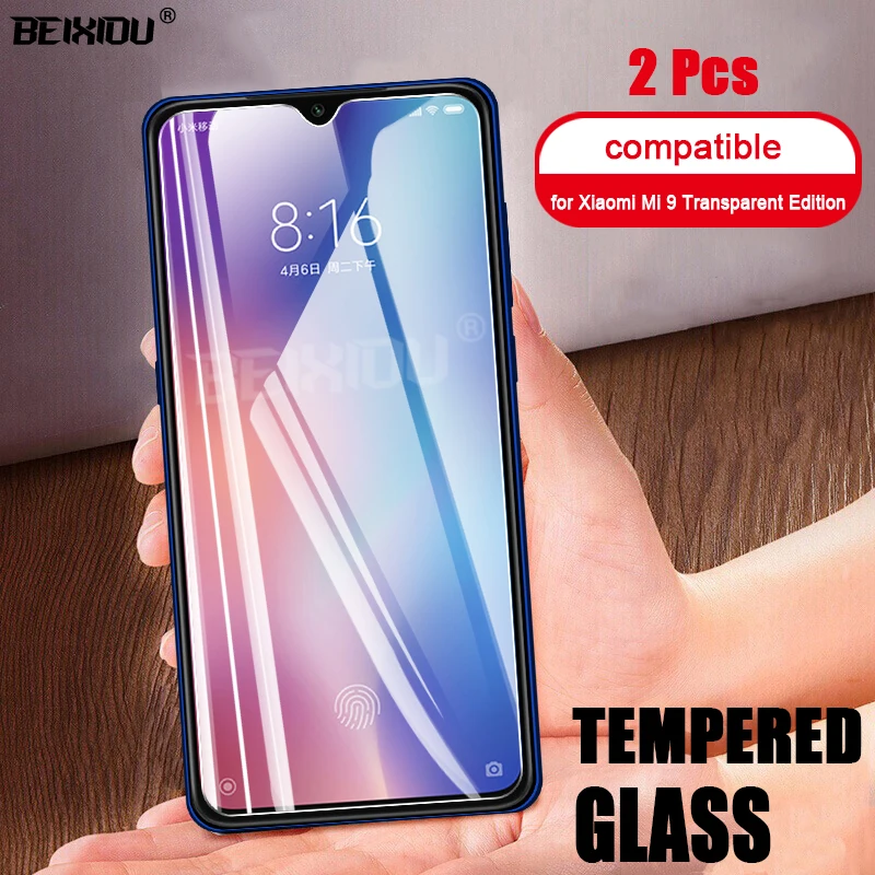 2 шт Полное закаленное стекло для Xiaomi mi 9 прозрачная защитная пленка 2.5D 9h |