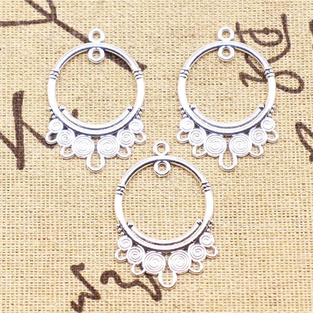 

Jewelry Making Charms 5pcs 34x23mm Antique Silver Color Earring Connector Jewelry Components