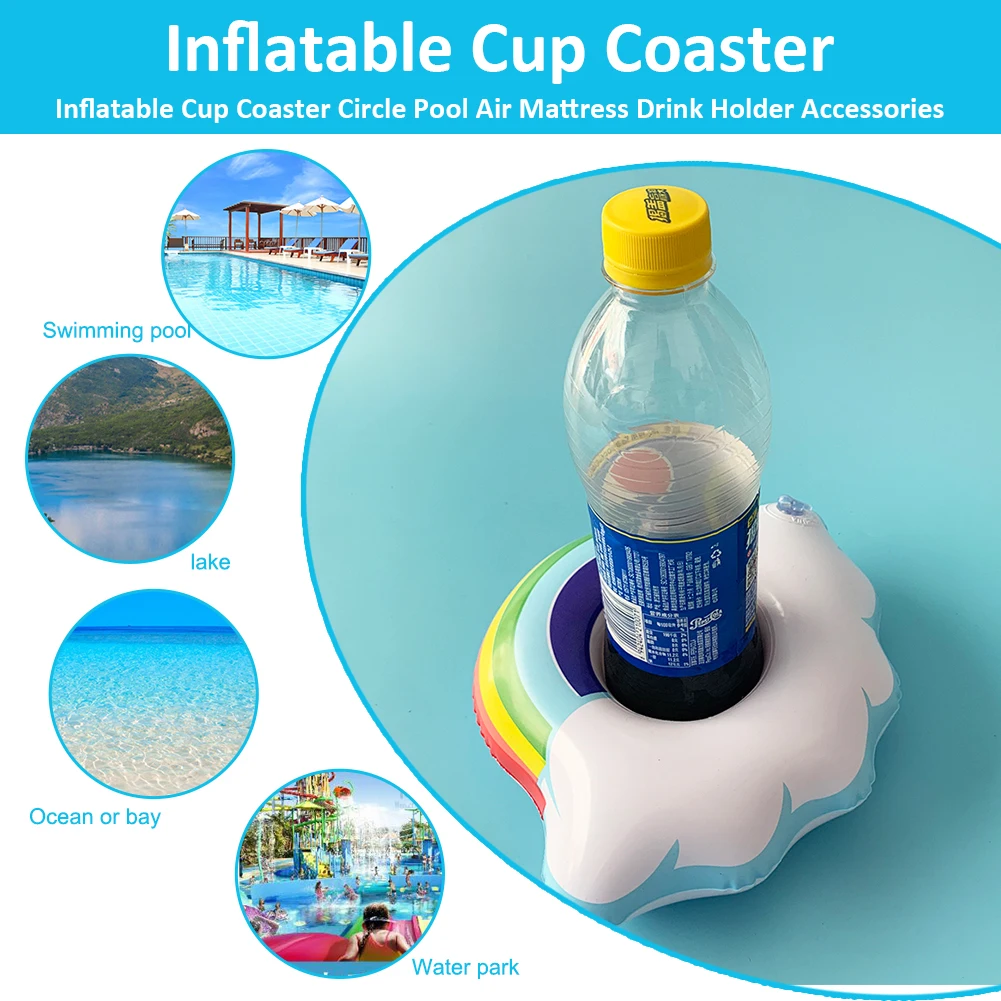 Posavasos inflable de flamenco para piscina, mini posavasos acu&aacute;ticos vaso flotante, soporte para piscina, juguete Flotador para bebidas, c&iacute;rculo hinchable, posavasos para piscina-3