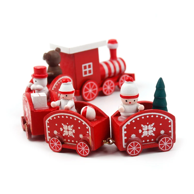 PATIMATE Christmas Wooden Train Merry Christmas Decorations For Home Christmas Ornaments Xmas Navidad Gift New Year