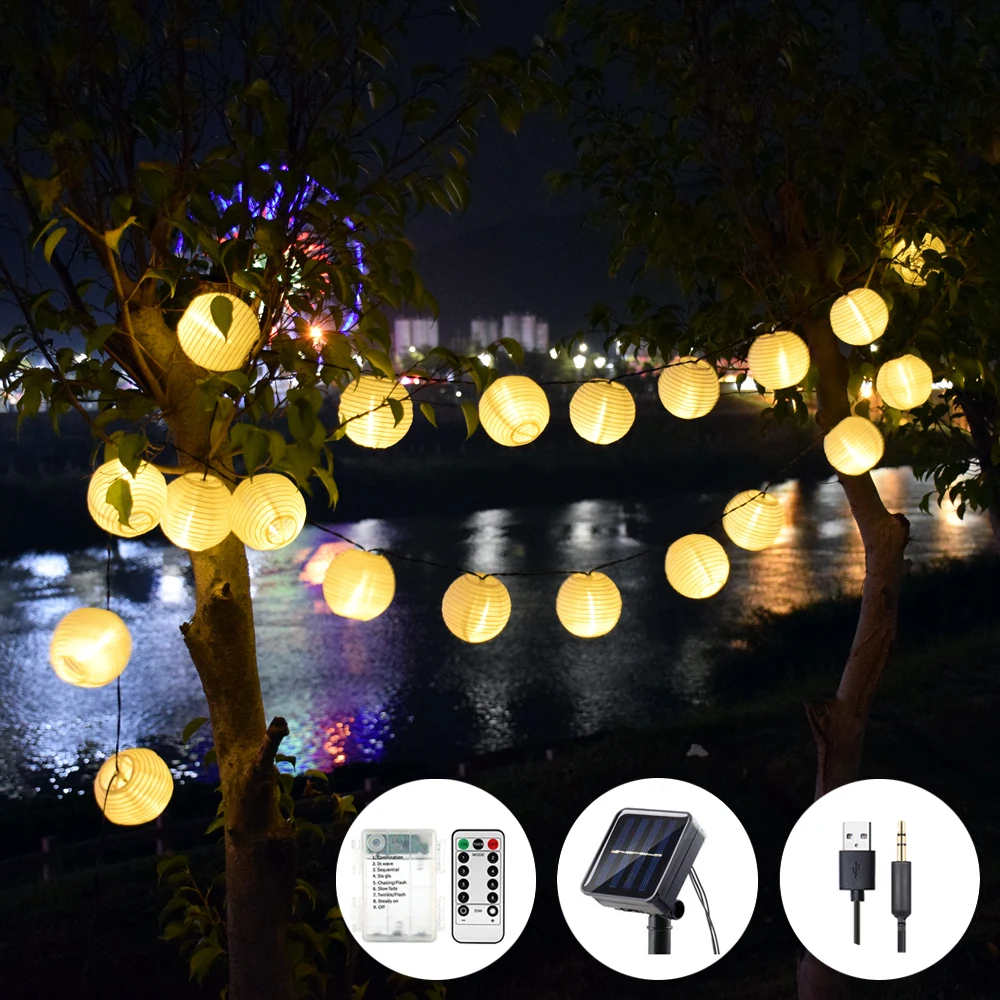 Фонари Солнечная гирлянда гирлянды USB AA Батарея Волшебные Праздничные огни 20LED