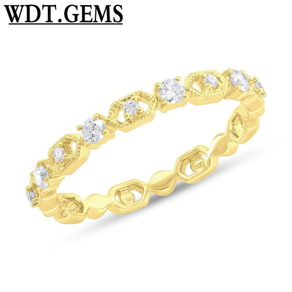 

0.21 CT 10K Rose Gold Natural Round Diamond Art Deco Ring Beaded Milgrain Band
