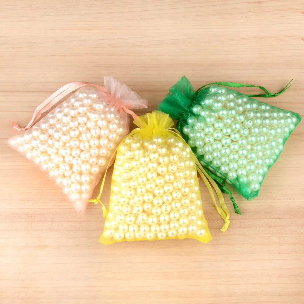 100pcs/lot Wholesale Organza Bags 5*7 7*9 9*12 10*15 Drawable Wedding Packaging Gift Bag Party Jewelry Bags Pouches
