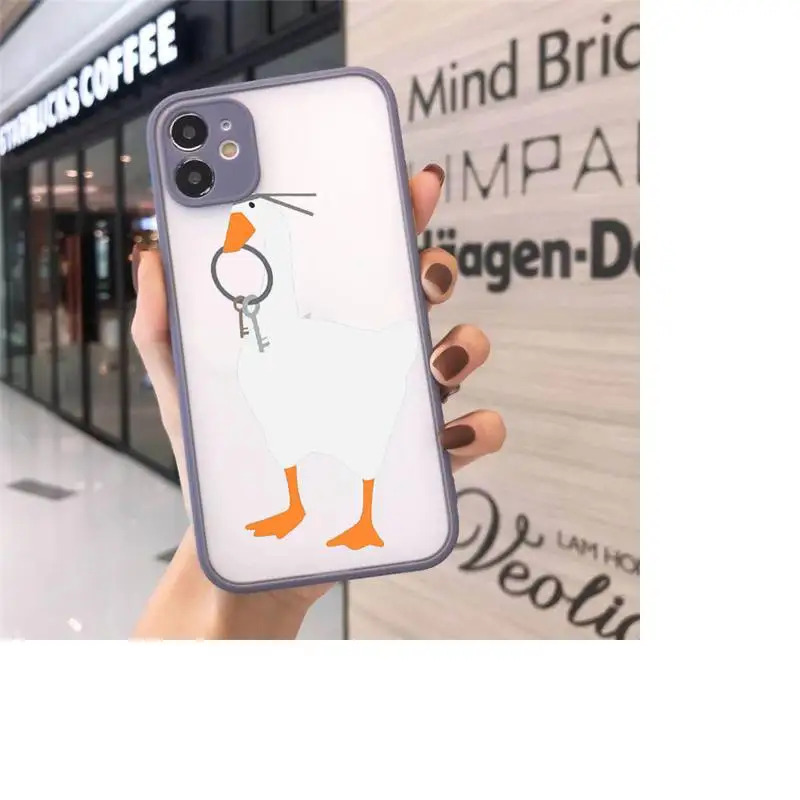 

Untitled Goose Game Interesting Duck Phone Cases Matte Transparent for iPhone 7 8 11 12 s mini pro X XS XR MAX Plus cover funda