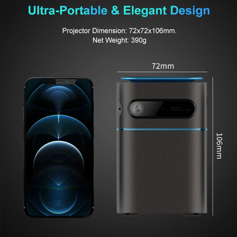 Портативный мини-проектор Vivicine D042 Android 9.0 Wi-Fi BT 5 0 DLP портативный проектор с