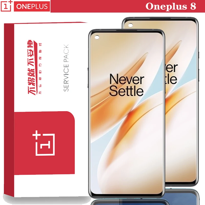 Оригинальный ЖК дисплей 6 55 дюйма AMOLED для OnePlus 8 сенсорная панель дигитайзер 1 +