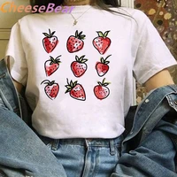 strawberry fruit beach women clothing cartoon summer fashion short sleeve clothes print tshirt female tees tops graphic t shirt