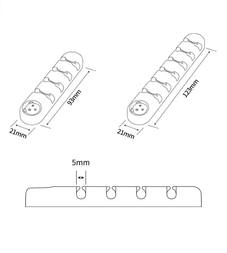 

Cute Bear Silicone Cable Organizer USB Earphone Winder Charger Wire Fixer Holder Management Clip Mouse Keyboard Desk Accessories