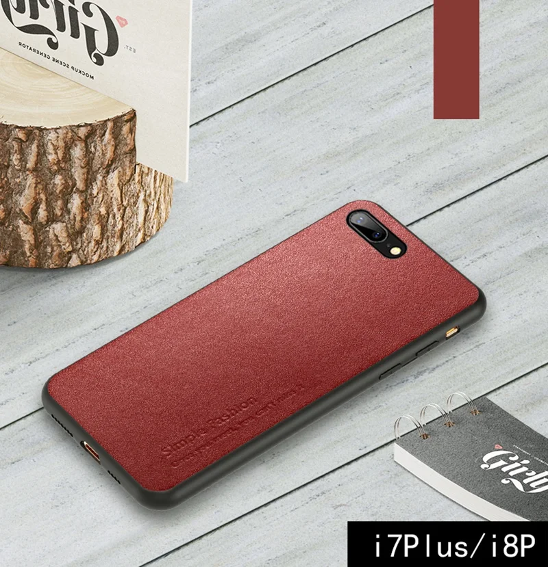 Для iPhone X Xr Xs 11 Pro Max Роскошный чехол из натуральной кожи для iPhone 7 8 Plus анти-осенняя крышка - Цвет: Red