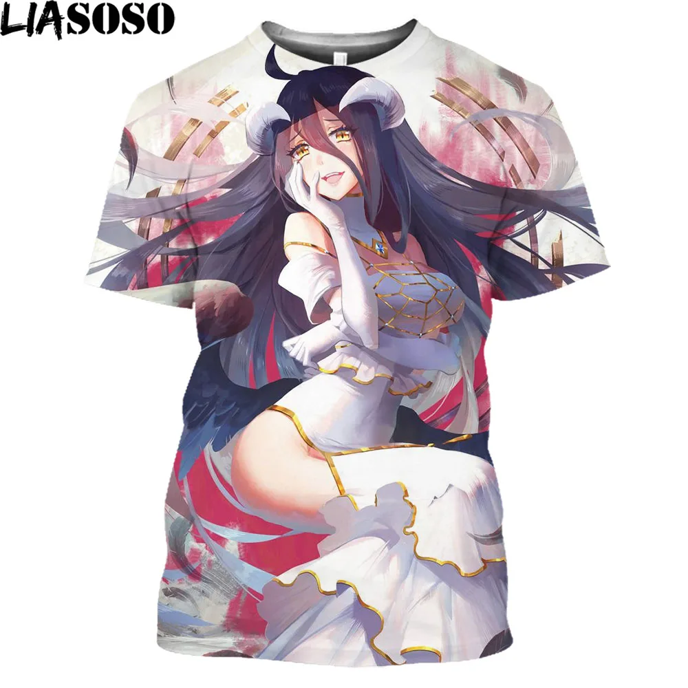 

LIASOSO Japan Anime Overlord Albedo 3D Printed T-shirt Men/women New Fashion Luxury Hip Hop Harajuku Style T Shirts Streetwear