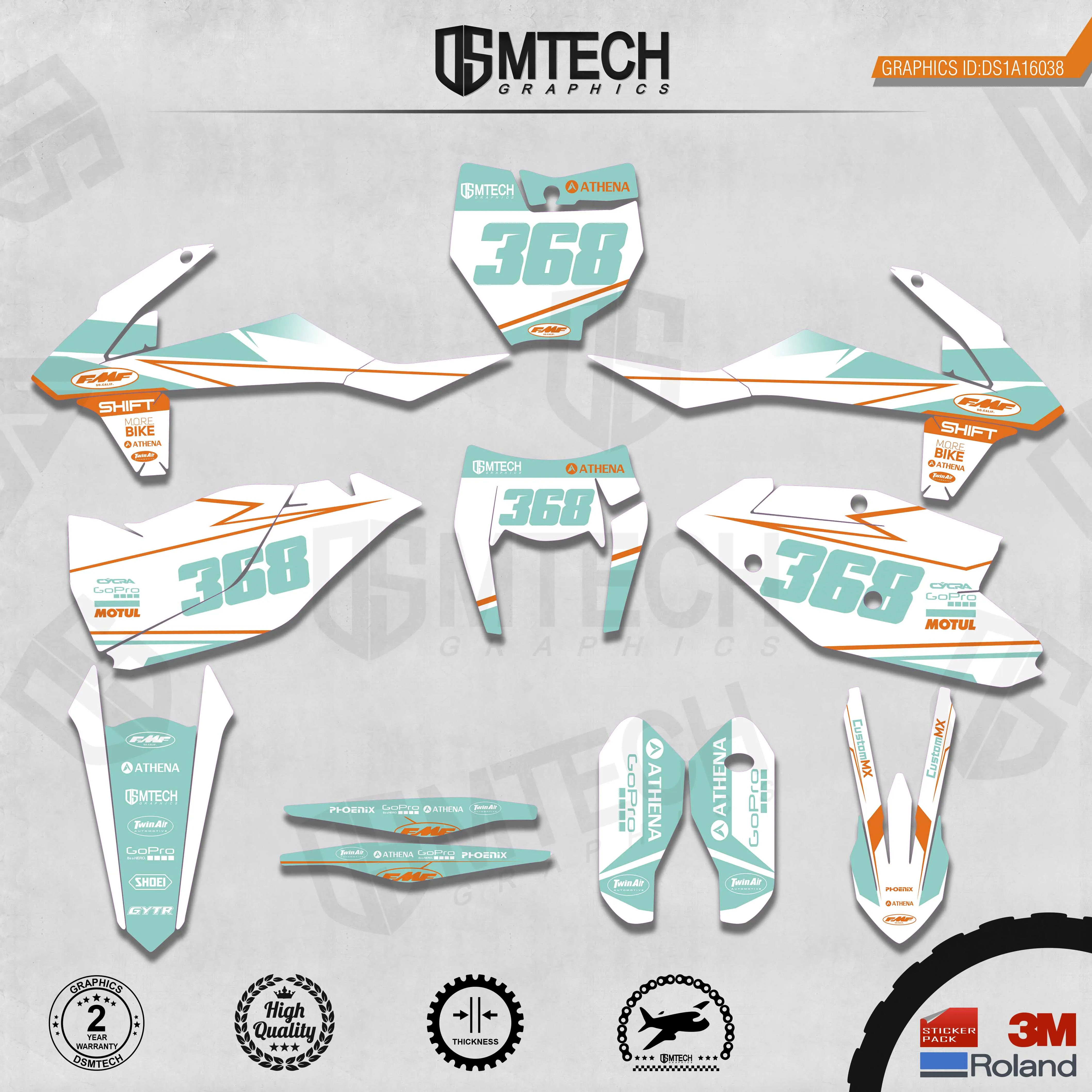 DSMTECH графика команды на заказ Фоны наклейки 3M Пользовательские для KTM 2017 2019 EXC 2016