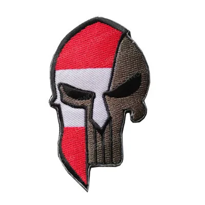 Austria Spartan Каратель Спартанский череп шлем Россия Американский Израиль Канада Испанский Великобритания Чешский Немецкий флаг патч тактический боевой дух нашивки значки - Цвет: Austria Spartan