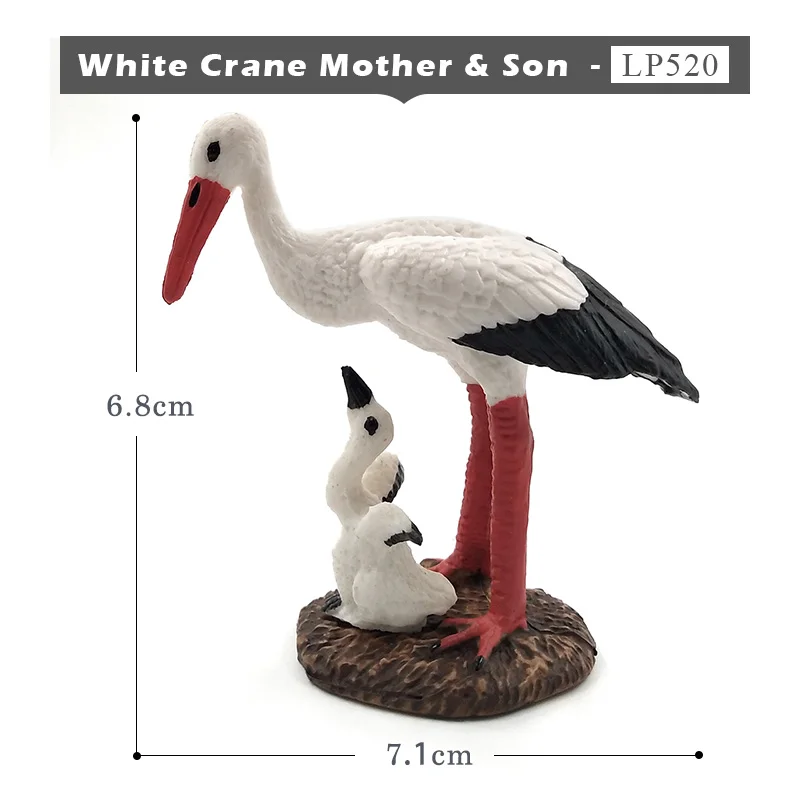 White Crane Имитация индейки птица курица ферма ПВХ Модель Животного Фигурка домашний декор миниатюрное украшение для сада в виде Феи современные аксессуары - Цвет: White Crane