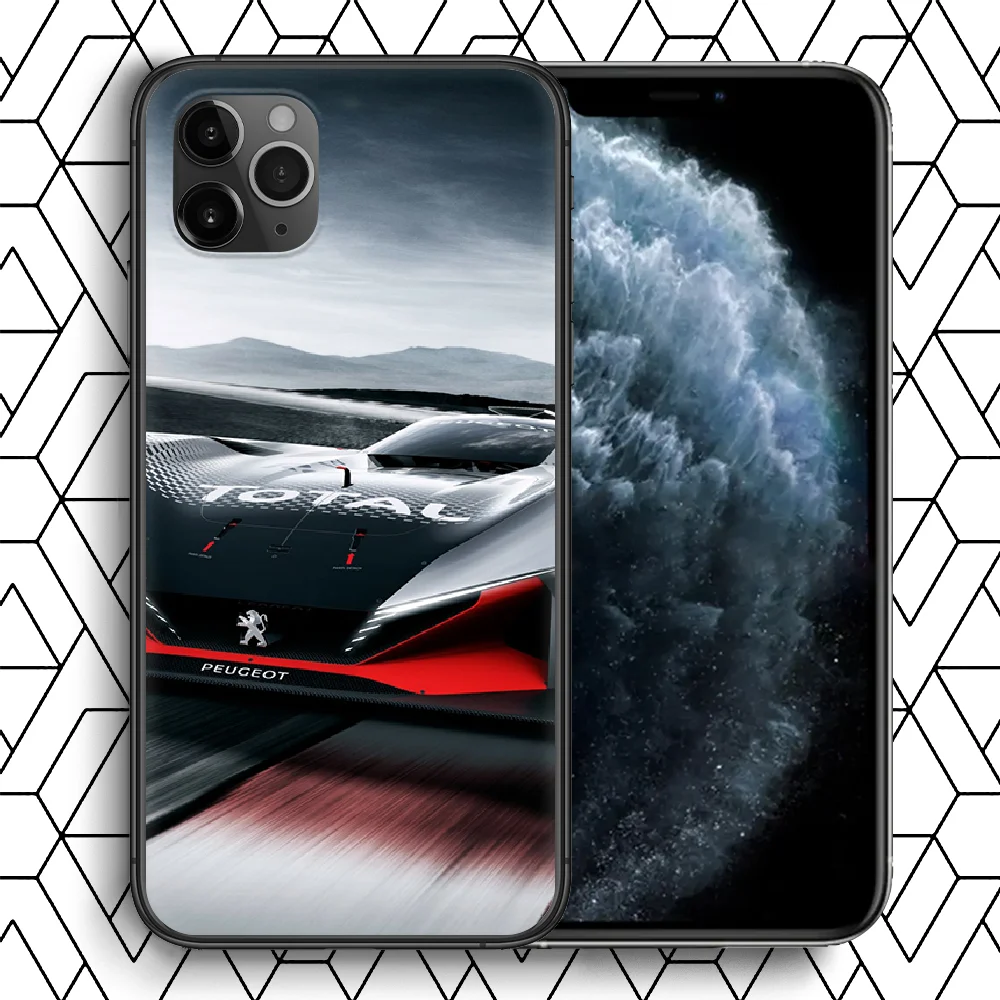 

Peugeotes Car Phone Case For Iphone 4 4s 5 5S SE 5C 6 6S 7 8 Plus X XS XR 11 12 Mini Pro Max 2020 black Cover Soft Bumper Tpu