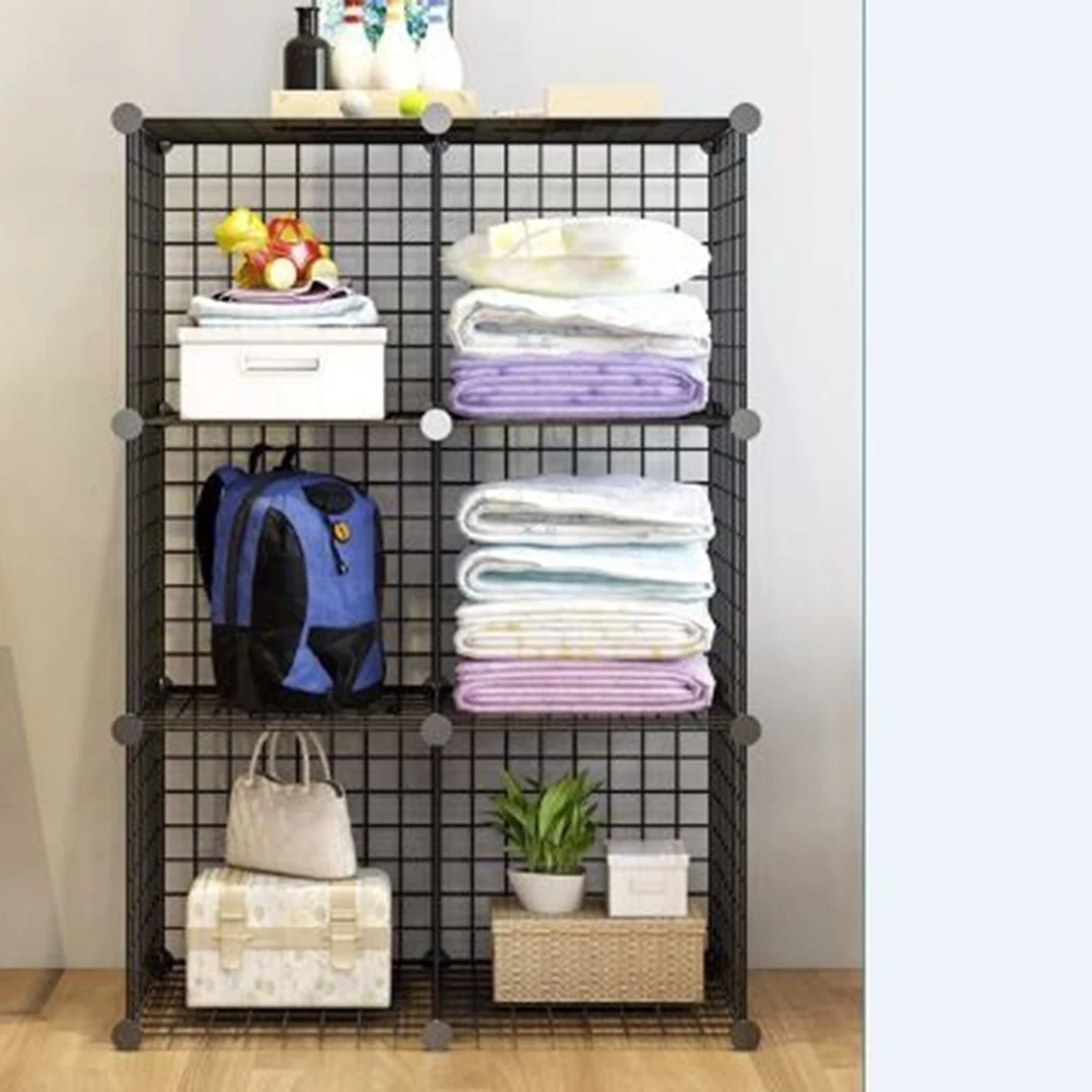 Стеллаж для хранения черный Органайзер Bookrack простая конструкция стальная сетка