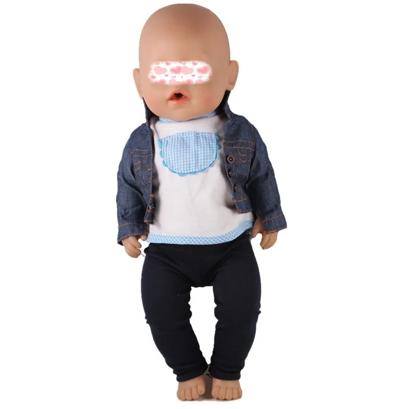 Одежда для кукол белая футболка с карманом и трусы наряды размер 43 см аксессуары