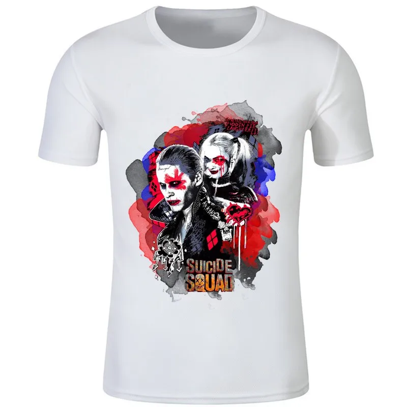 SUICIDE SQUAD MENS HARLEY QUINN JOKER T SHIRT SHORT SLEEVE CLOTHES TOPS TEE MALE TSHIRT MEN T-SHIRT | Мужская одежда