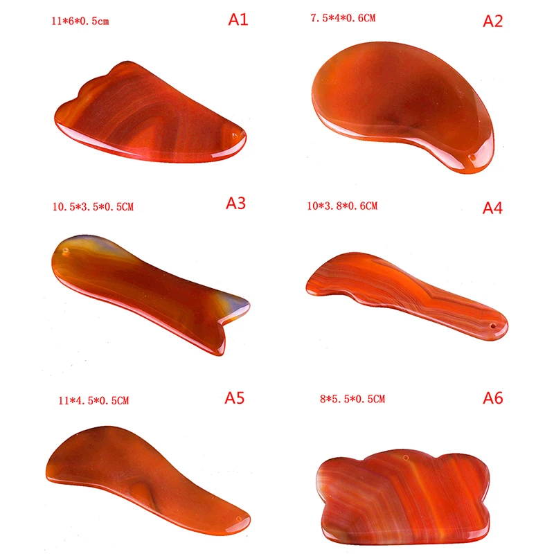 Red Onyx Scraper Guasha Jade Massager For Face Natural Gouache Stone Gua Sha Facial Massage Tool | Красота и здоровье
