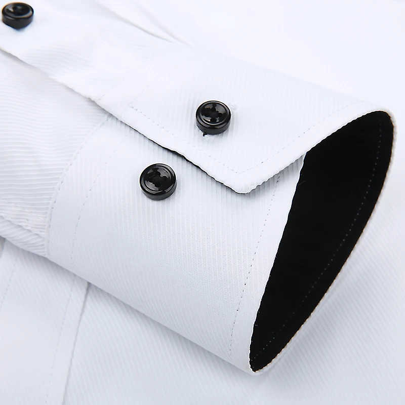 

mens work shirts Brand soft Long sleeve square collar regular solid plain/ twill men dress shirts white male tops