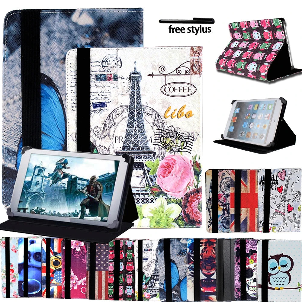 

Universal Case for 7"/8"/10" Fusion5 Ultra-thin Leather Anti-shock and Anti-fall Tablet Leather Stand Folding Cover Case+ Stylus