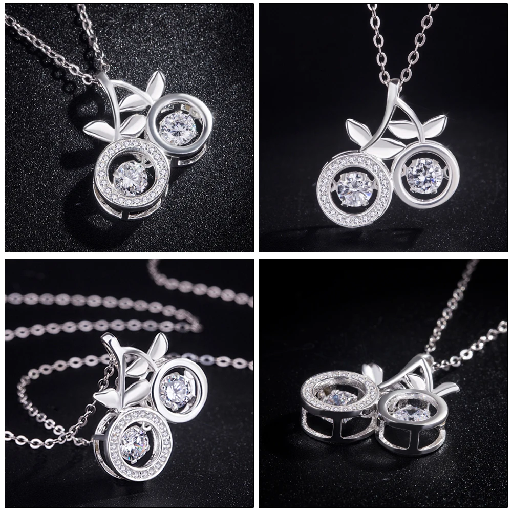 Женское ожерелье из серебра 100% пробы с цирконом|Ожерелья| |