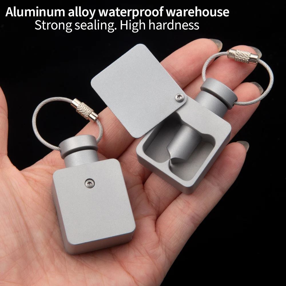 Aluminum alloy waterproof sealed bin pill separator pill cutter doubles as a pill box, easy to carry EDC