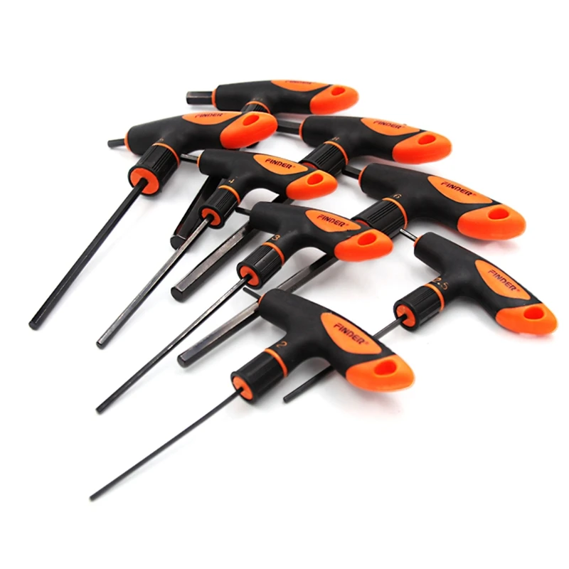 

Hex Key Set with T-Handle 8-Piece Wrench Set 2/2.5/3/4/5/6/8/10mm Heavy Duty Excellent Set Allen Key Set H3CF