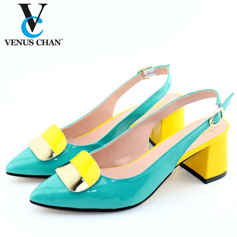 Новейшие зеленые женские туфли Украшенные стразы африканские вечерние для