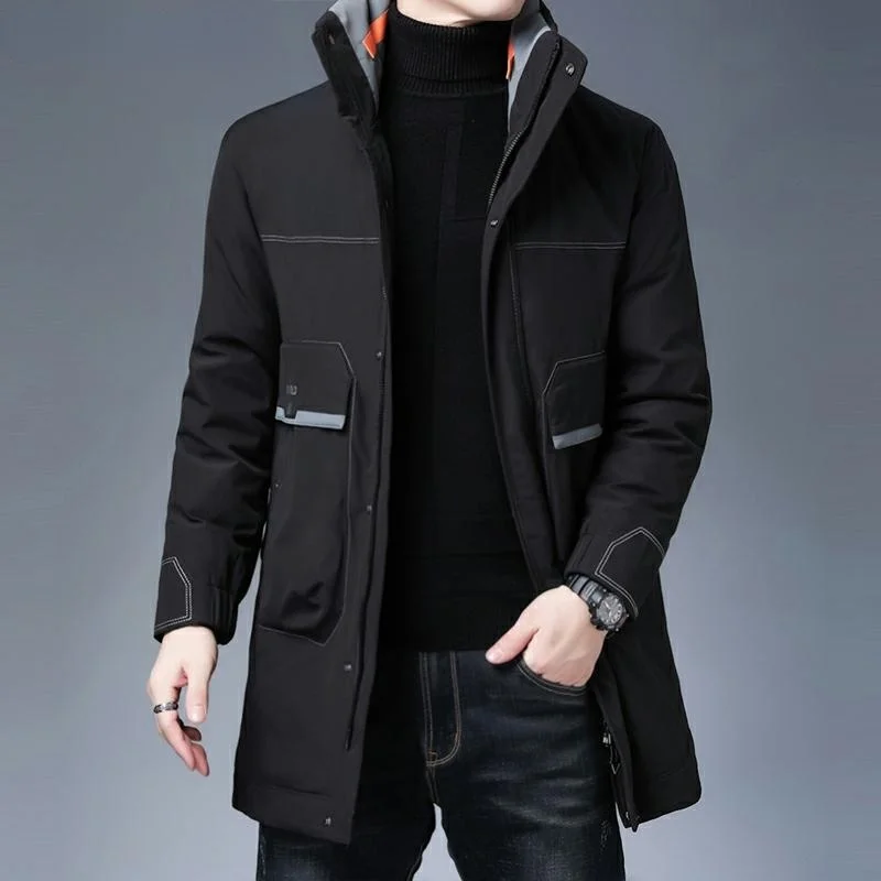 2021 Men Long Parka Heavy Thick Warm Windbreaker Jacket Coats Mens Clothes  Top Grade Winter Brand Casual Fashion Down Jacket