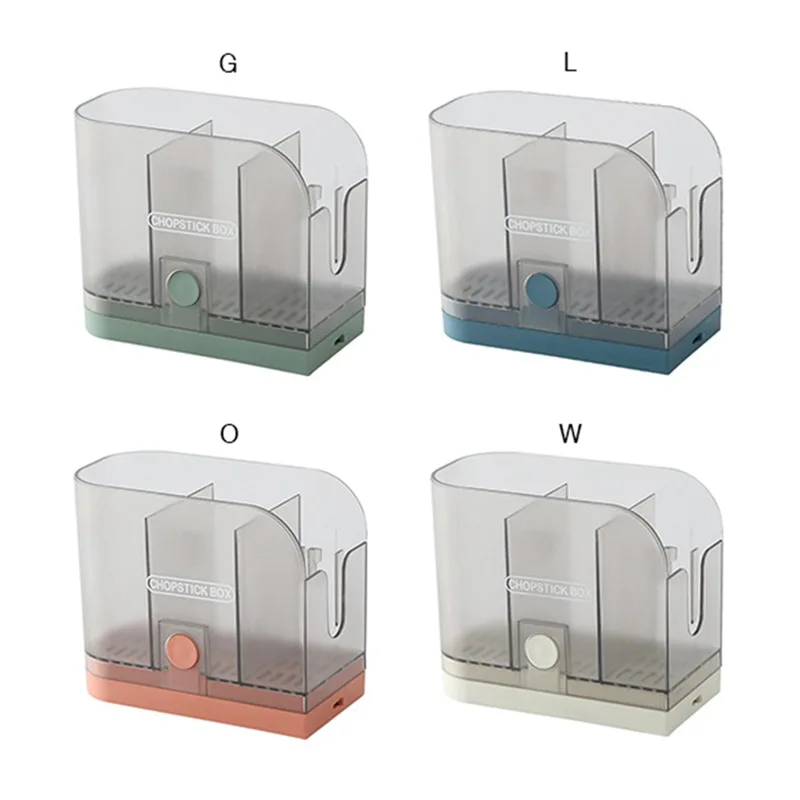 

U-Translucent Wall-mounted Chopstick Holder Kitchen Multi-function Shelf Free Perforated Chopstick Cage Chopstick Storage Box