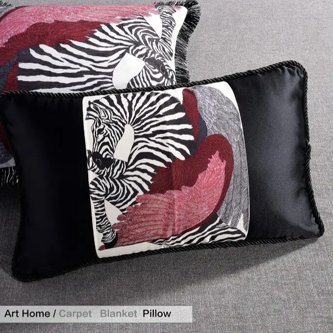 Американский чехол для подушки черно-белая наволочка с изображением лошади