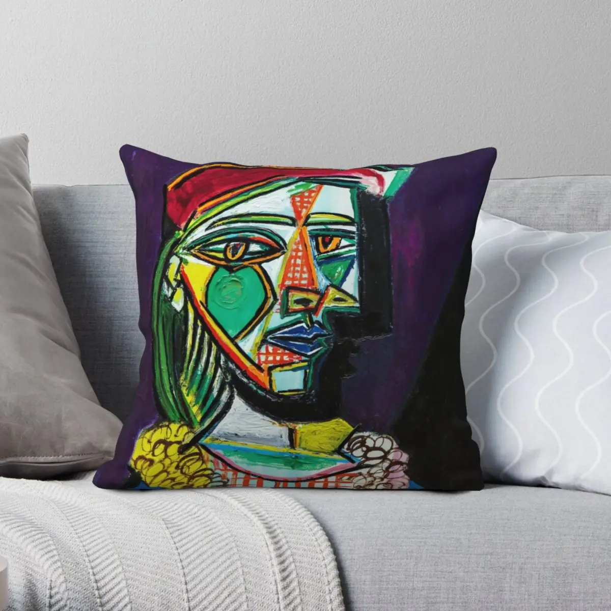 

Fine Art Cover Square Pillowcase Polyester Linen Velvet Creative Zip Decor Home Cushion Cover Wholesale 18"
