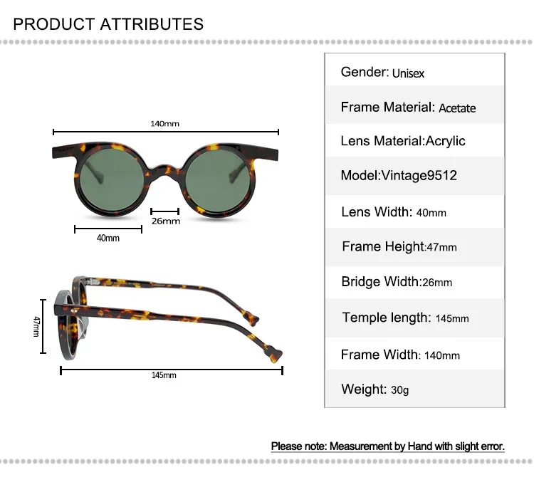 

Retro Round Sunglasses Women Full Rim Polarized Frame High Quality Goggle UV400 Vintage Thailand Driving Sun Glasses Men