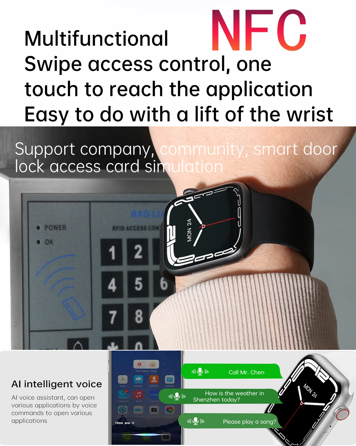 Lemfo S7 Pro Smartwatch Smart Watch Men Series 7 Bluetooth Call NFC Wireless Charger Women PK Iwo 13 W27 W37 HW22 | Электроника