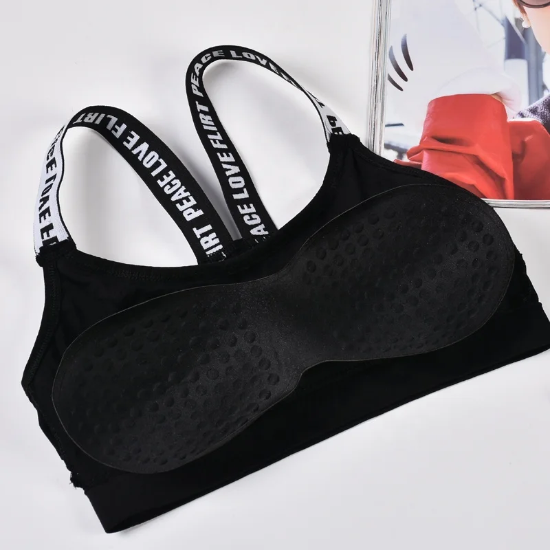 Sexy White And Black Wrap Chest Bra Running Yoga Shockproof Comfortable Sweat Absorbing Short Sports Underwear