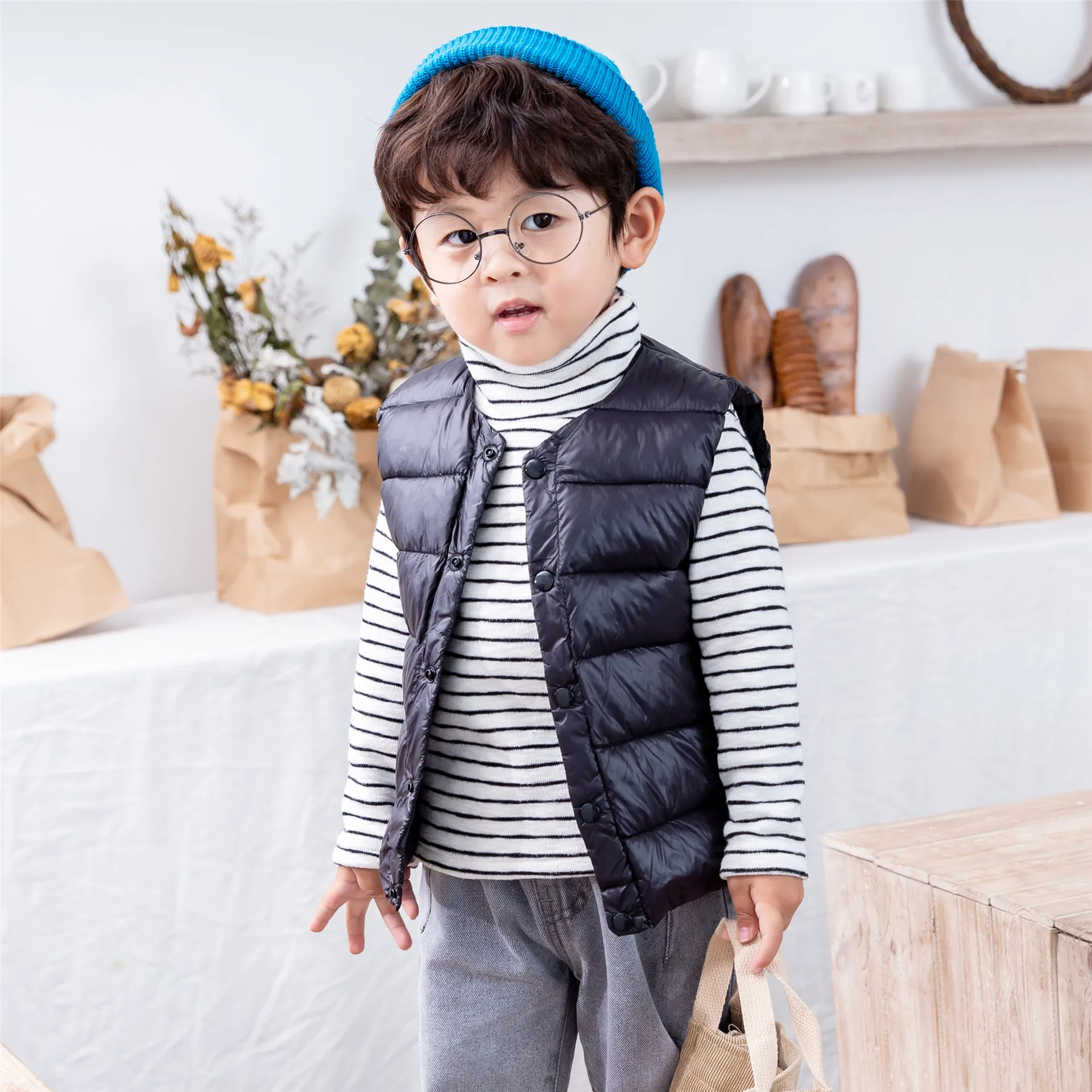 Осень-зима 2020 детские теплые куртки без рукавов Детский Теплый жилет для девочек